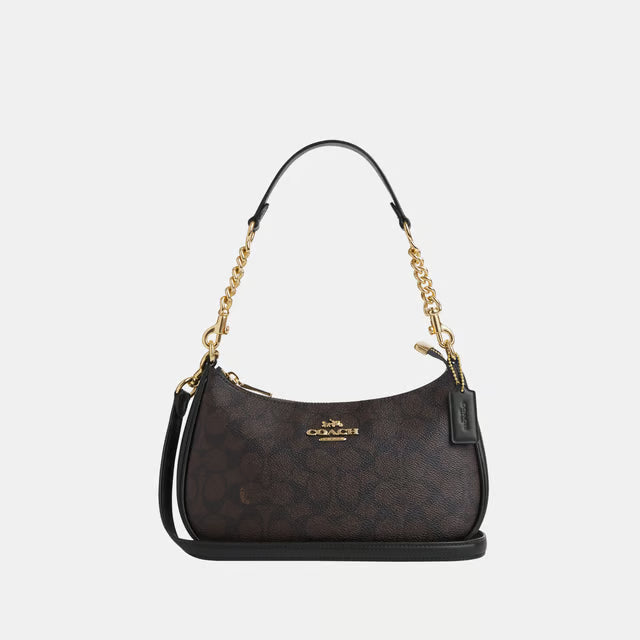 Coach Teri Shoulder Bag - Brown & Beige