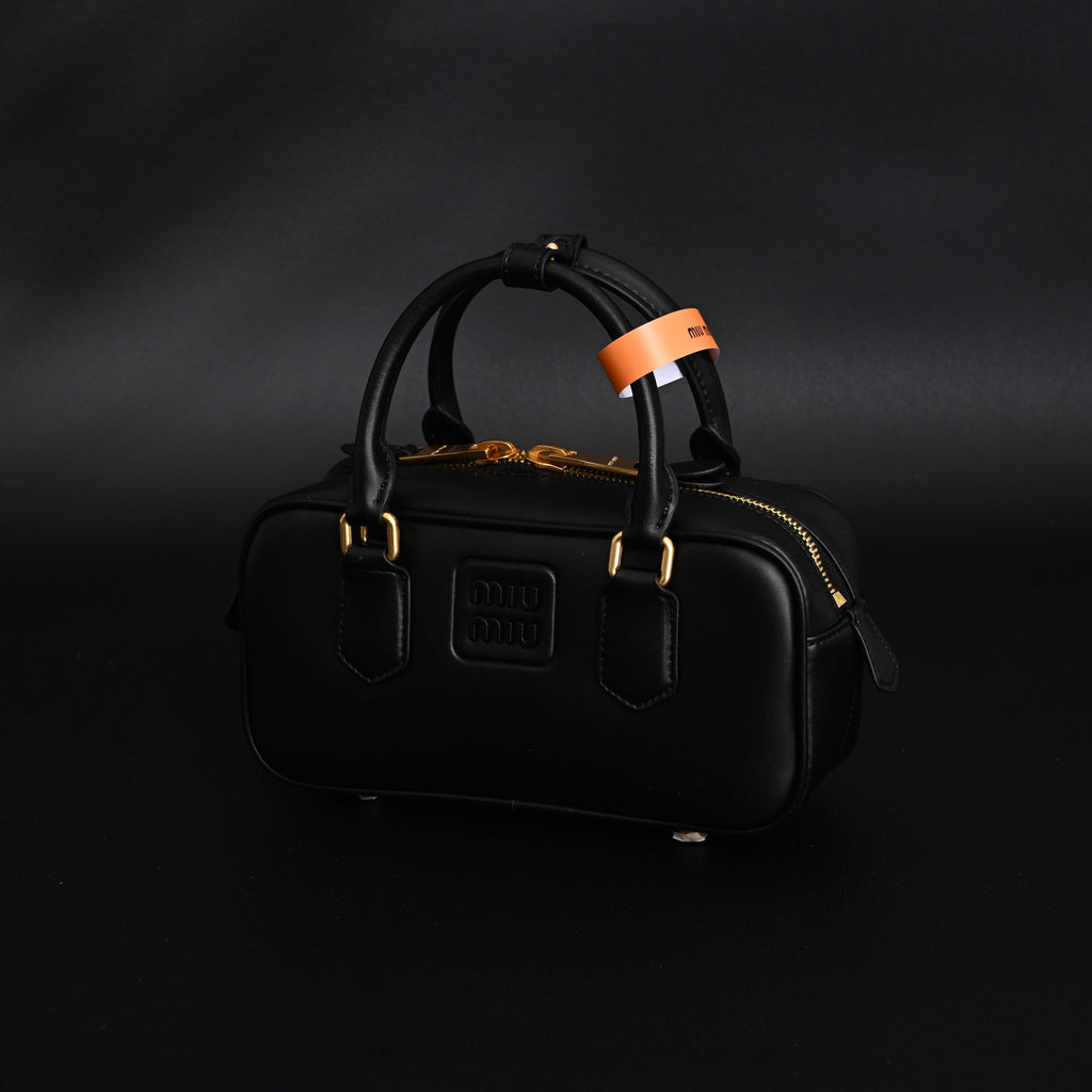 Miu Miu Leather Top Handle Satchel – Classic Black